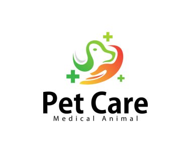 Hayvan bakım logosu yaratıcı tasarım konsepti sağlık kliniği köpeği