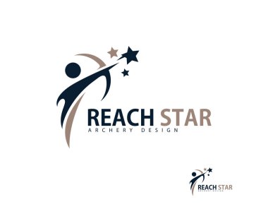 Yıldız logosuna ulaşmak yaratıcı tasarım okçuluğu
