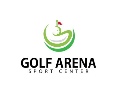 Golf arenası logosu yaratıcı tasarım konsepti spor atletizm merkezi
