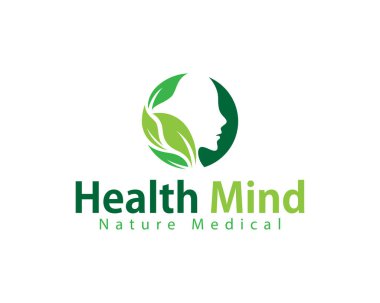 Sağlık zihni logosu yaratıcı tasarım psikoloji spa doğa bitkisel sağlık