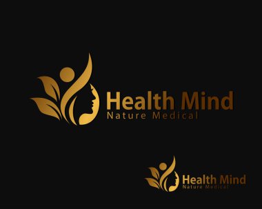 Sağlık zihni logosu yaratıcı tasarım konsepti güzellik salonu masaj yoga