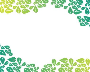 Beyaz arkaplanda yeşil yaprakların vektör illüstrasyonu