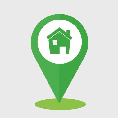 ev haritası pin konumu izole vektör illüstrasyon grafik tasarımı