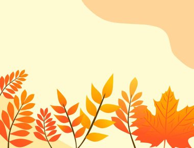 yaprak ve meyveleri ile sonbahar arka plan