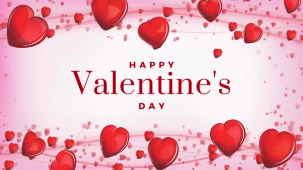 Rojo Animado Moderno Feliz Día San Valentín — Vídeos de Stock