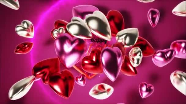 Feliz Día San Valentín Saludo Animación — Vídeos de Stock