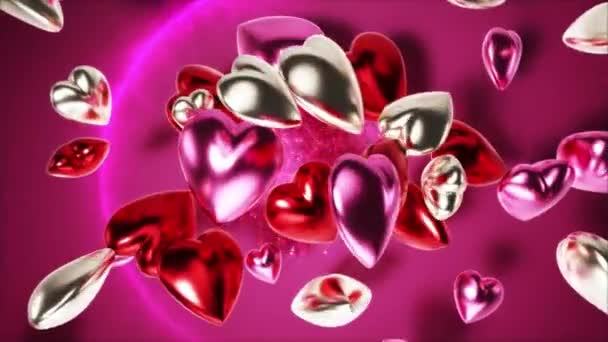 Щасливий День Святого Валентина Вітальна Анімація Фон Валентинки — стокове відео