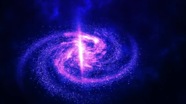 Galaxia Azul Espacial Abstracta Con Estrellas Constelaciones Futuristas Con Efecto — Vídeos de Stock