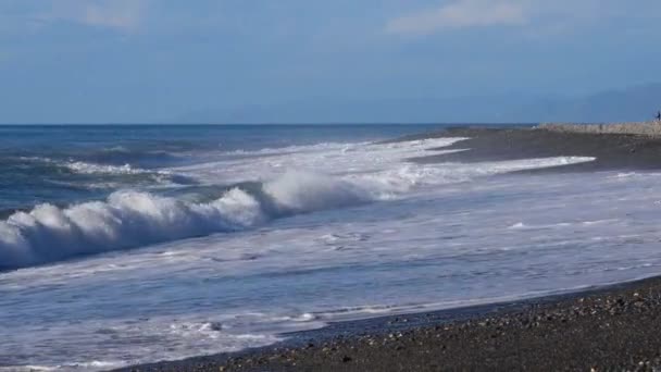 Arc Beach Front Eyes Continuous Rolling Wave Picturesque Seascape Scenic — стокове відео
