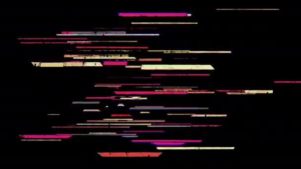 Digit Reveal Cartoon Glitchy Style Flat Animation Part Clips Sequence — Stock Video