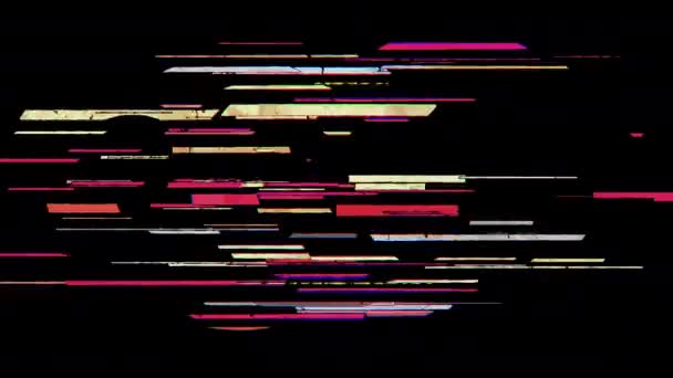 Büyük Harfli Harfi Çizgi Film Arızalı Stiliyle Ortaya Çıkar Düz — Stok video