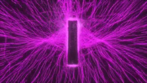 List Ujawnienie Świecącym Neonowym Polu Elektrycznym Przez Zakrzywione Promienie Iskry — Wideo stockowe