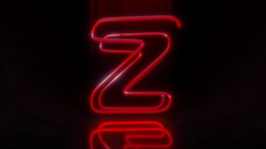 Çok renkli Z harfiyle parlayan Neon Harfi siyah arkaplanda 4K animasyon oluşturdu. 3 Boyutlu Gelecek Kalın ve Parlak Yazı Tipi. 26 karakter ve 10 haneli bir set.