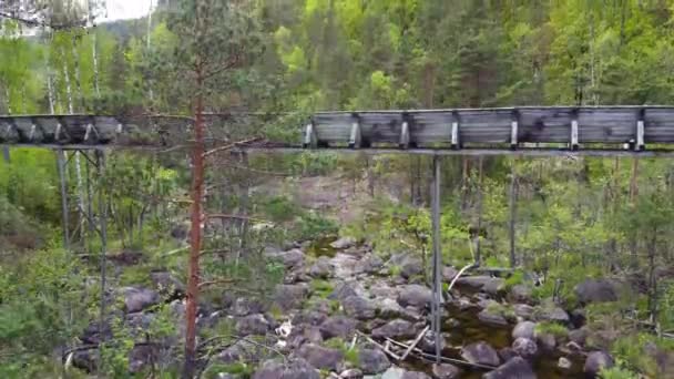 Glissière Norvégienne Rivière Otra Avec Forêt Vue Aérienne Grovane Norvège — Video