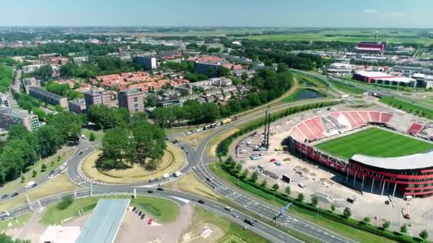 Алкар Нидерланды 2020 Футбольный Стадион Афас Алкмааре Пан Левый Север — стоковое видео