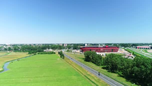Alkmaar Países Baixos 2020 Estádio Futebol Afas Alkmaar Com Estradas — Vídeo de Stock