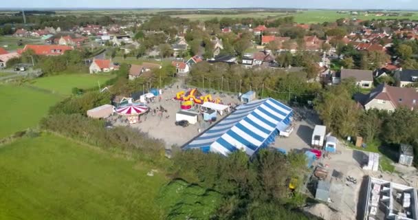Щорічний Ярмарок Острові Нідерланди Ameland Hollum Ameland Нідерланди Drone Footage — стокове відео