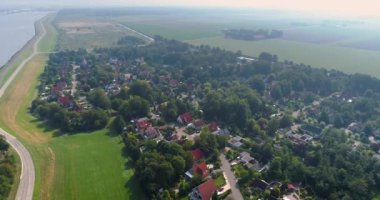 Ketelhaven 'daki Bungalow Park Flevoland, Hollanda 4K İnsansız Hava Aracı