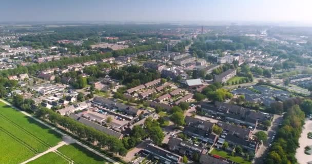 Grannskap Den Nederländska Staden Emmeloord Flevoland Nederländerna Drönarfilm — Stockvideo