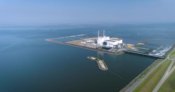 Flevoland Netherlands August 2019 Engie Maxima Power Plant Uses Gas — 图库视频影像