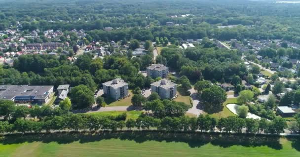 Голландське Село Бутстергаг Сусідство Багатоквартирними Будинками Фрісландія Нідерланди Drone Footage — стокове відео