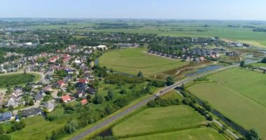 Hollanda Buitenpost Panorama - Friesland, Hollanda, 4K Drone Görüntüleri