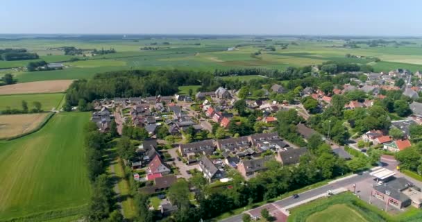 Голландське Село Сусідство Фрісландія Нідерланди Drone Кадри — стокове відео