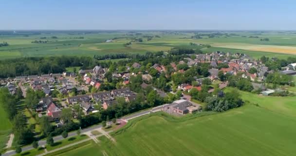 Dutch Village Översikt Friesland Nederländerna Drönarbilder — Stockvideo