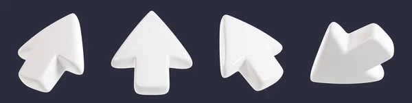 Seta Cursor Branco Para Clique Conceito Mouse Ilustração Renderização Ícone — Fotografia de Stock