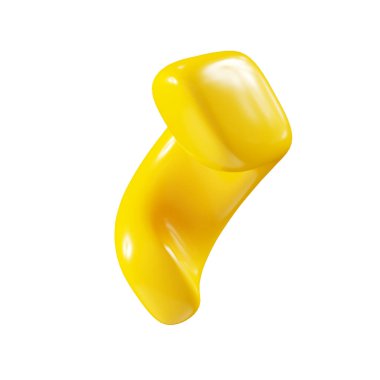 Doğum günü partisi patlayıcısı sarı konfeti şeridi elementi. 3 boyutlu resimleme. Sürpriz ya da kazanan yılan kurdelelerini kutlar. Havai fişek patlamasından sonra parti dekorunu uçur ve süzül.