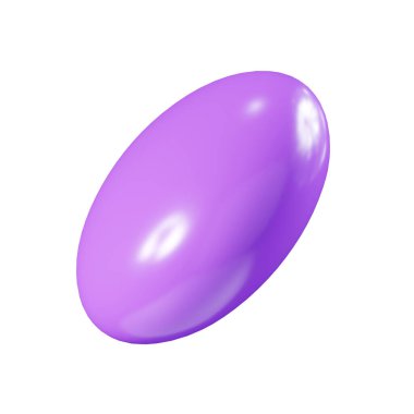 Doğum günü partisi popper mor konfeti flaması 3D element çizimi. Sürpriz ya da kazanan yılan balığını kutlar. Havai fişek patlamasından sonra parti dekorunu uçur ve süzül.