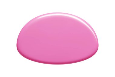 Pembe yuvarlak 3D pankart, eliptik şekli ve parlak yüzeyi olan vektör formatında. Çağdaş grafik tasarımları için pürüzsüz gradyan ve parlatılmış efekt içeren metin arkaplan ögesi.