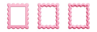 Deniz tarağı kenarındaki 3D çerçeve pembe, dalgalı kabuk benzeri hatlarla böbürlenir. Dikdörtgen şeklinde kıvrımlı, taraklı süslemeler. Dekoratif kız aksanları kartlara acayip yetenekler katar, davet eder