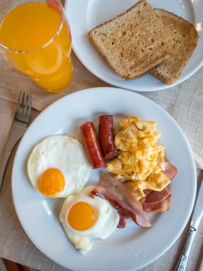 English breakfast in a hotel