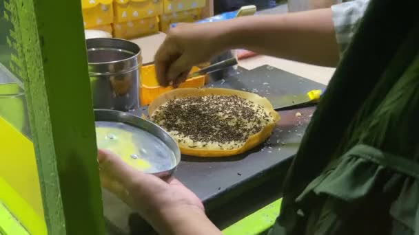 Processo Rendere Dessert Malese Apam Balik Dessert Indonesiano Terang Bulan — Video Stock