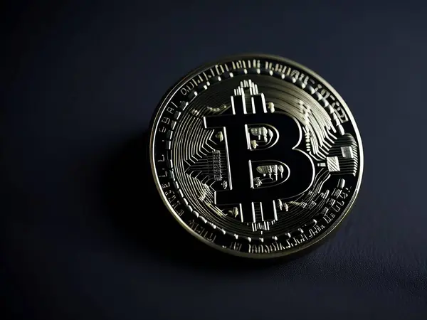 Bitcoin with a dark background 