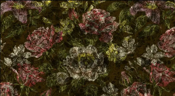 Soyut dijital arkaplan ve illüstrasyon ile soyut çiçek izin şablonu