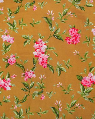 Çiçek desenli tasarım, bir kumaş üzerinde, arka planda, resimleme