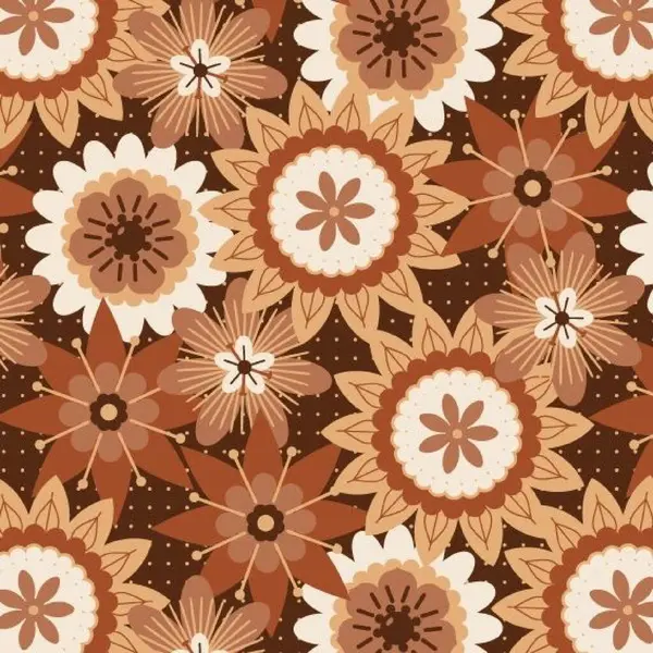 Arka planda büyük çiçek deseni tasarımı, kusursuz desen, vektör çizimi, kumaş tasarımı için