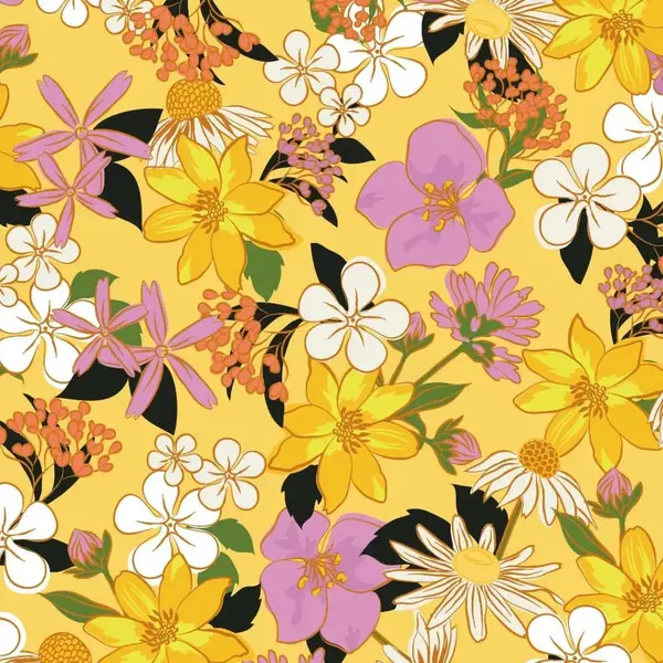 Arka planı olan çiçek desenli tasarım, hazır kumaş ve vektör çizimi için