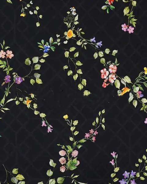 Çiçek desenli tasarım, bir kumaş üzerinde, arka planda, resimleme