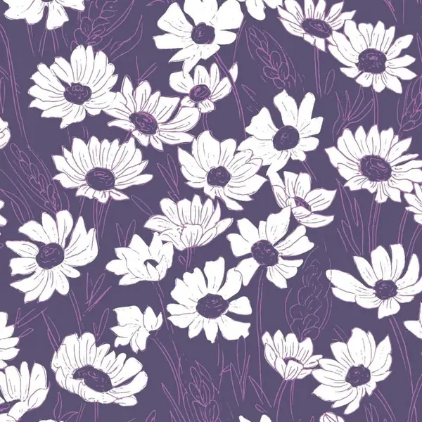 Arkaplanda kusursuz çiçek deseni, illüstrasyon