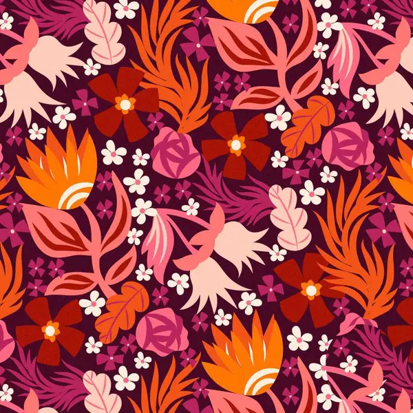 Pürüzsüz arkaplandaki parlak renkler çiçek deseni, resimleme