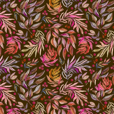 Arkaplandaki kusursuz resimde suluboya el boyası çiçek deseni