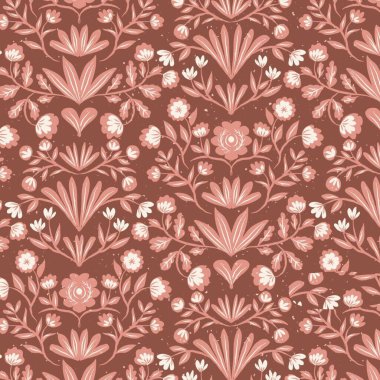 Arka planda İngiliz kırmızı çiçek motifi deseni, illüstrasyon