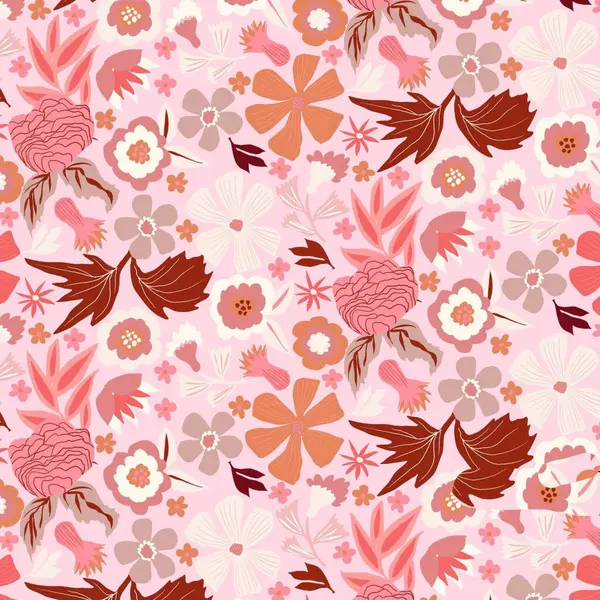 Arka planda pembe bir çiçek deseni var.