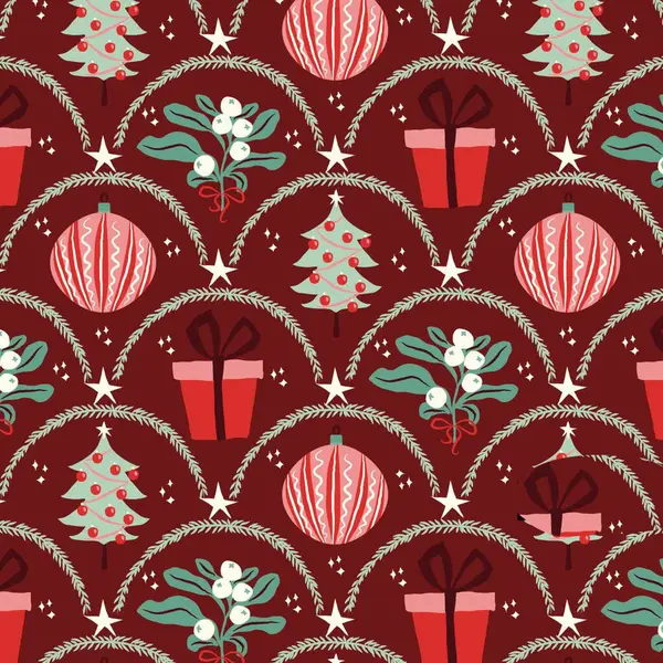 Arka planda Noel deseni pürüzsüz, resimleme