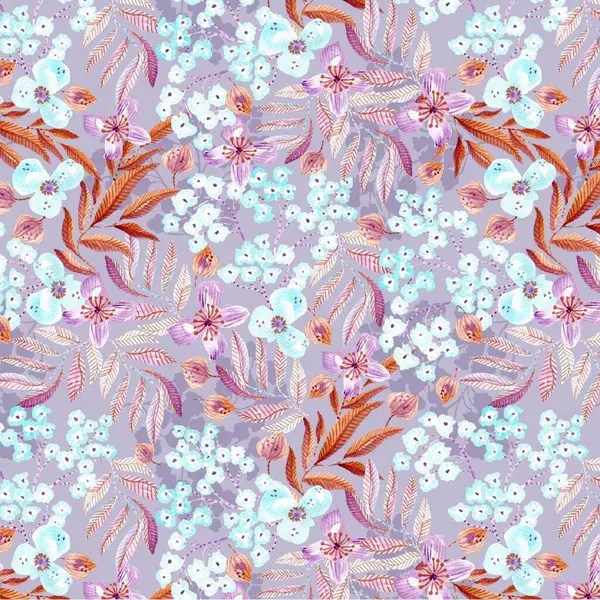 Arka planda suluboya çiçeksiz desen, illüstrasyon