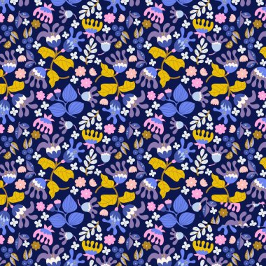 Arka planda donanma çiçeksiz desen, resimleme