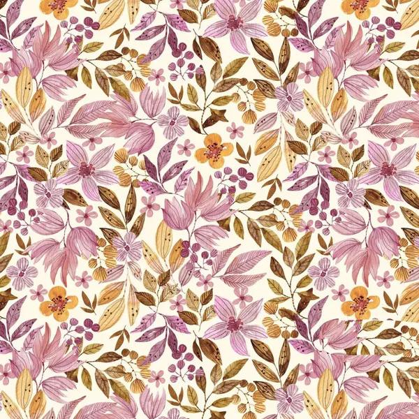 Sonbaharda arkaplanlı suluboya desenler, illüstrasyon